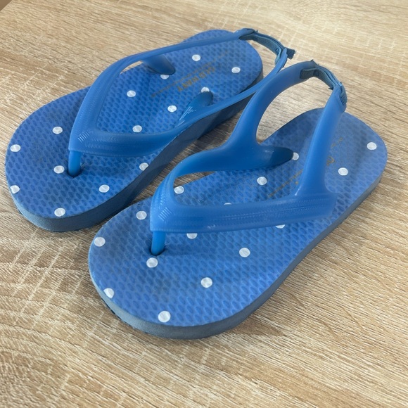 Old Navy Blue Polka Dot Kids Flip Flops - Picture 1 of 1